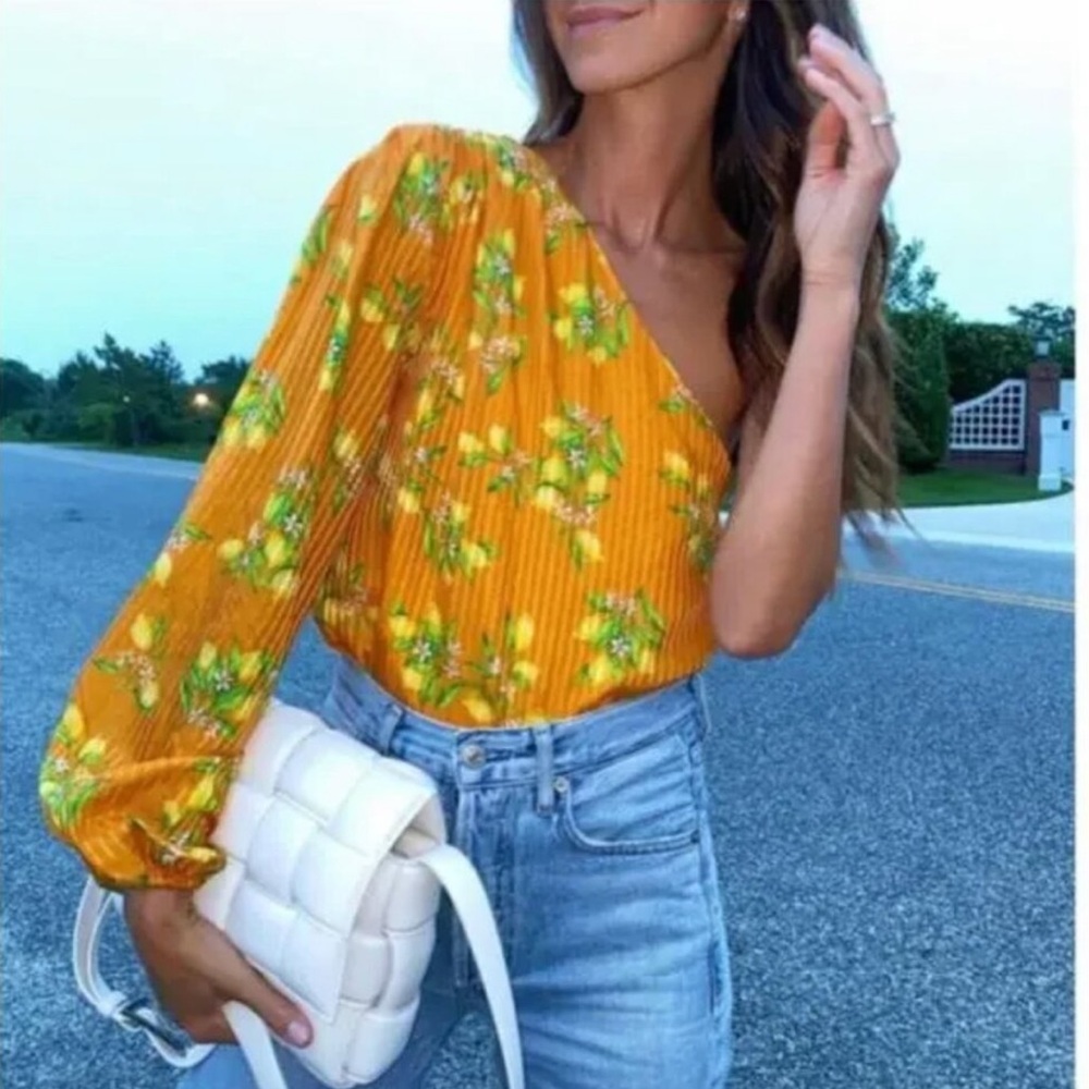 NWT Cami NYC Lenore One-shoulder Citrus Bodysuit; Size XS